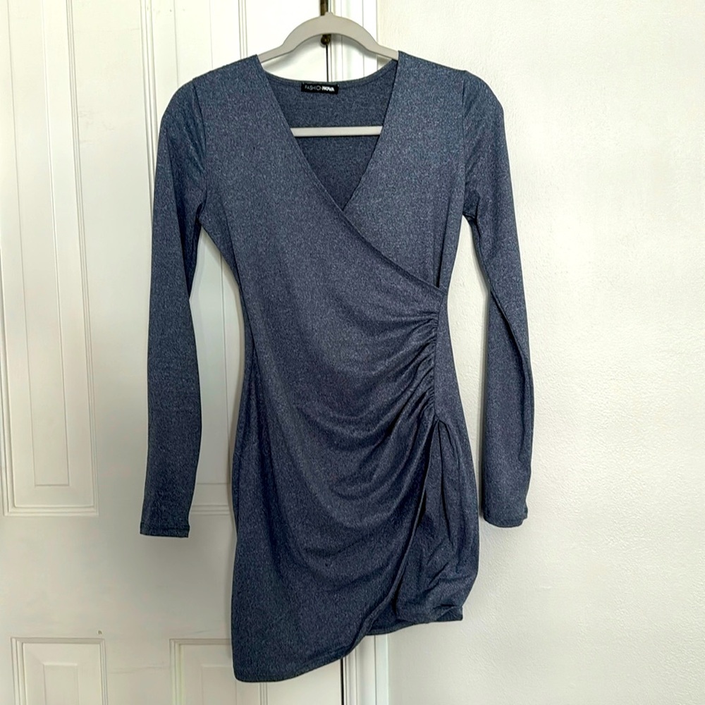 Sexy Wrap Long Sleeve Bodycon Dress